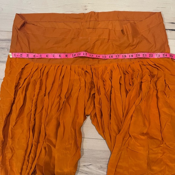 Women’s Indian 3 Piece Orange with Detailed Top & Pants w Matching Wrap-Large - Picture 6 of 11